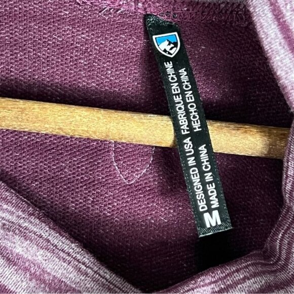 KUHL Womens Medium Piper Pullover Cowl Neck Purple Stripe Shirt French Terry Top - Picture 6 of 10